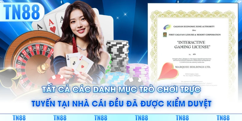 Tất cả các danh mục trò chơi trực tuyến tại nhà cái đều đã được kiểm duyệt